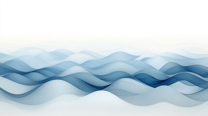 Poster - serene abstract waves in soft blue tones creating a calming background for design