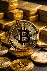 Wall Mural - Bitcoin and Gold A Symbol of Value