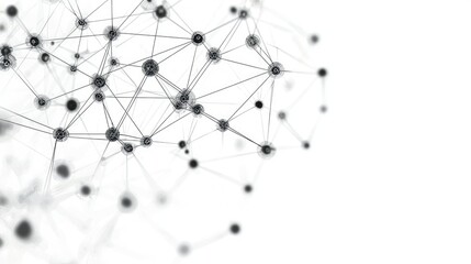 Poster - Abstract Connection Network with Nodes and Lines on White Background