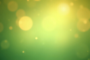 Poster - Yellow green Bokeh Lights as Soft Pastel Background, Abstract bokeh background, natural flare from lights, blurred round texture as holiday backdrop.