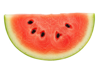 Poster - Sliced of watermelon isolated on white background, front angled view, no depth of field, sharp