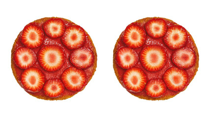 Poster - Strawberry Cakes on Transparent Background Display Generative AI