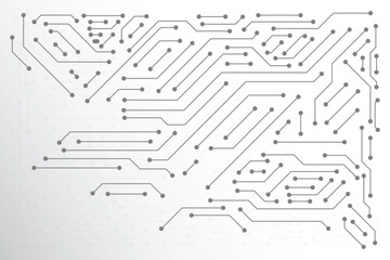 Fototapete - Electronic Circuit Board Hi Tech Pattern. Futuristic Circuit Board on White Background
