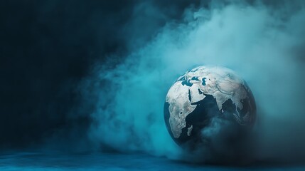 Poster - Foggy Globe Surrounded by Creative Mist for Artistic Background
