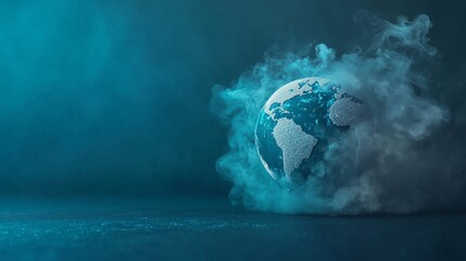 Poster - Creative Globe Shrouded in Foggy Atmosphere for Artistic Concepts