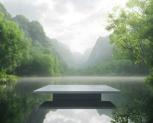 Poster - Modern workspace design blending nature with functionality, featuring lush greenery for a refreshing atmosphere.