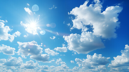 Wall Mural - sky landscape. blue sky with white cloud background. white cloud with blue sky background
