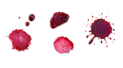 Poster - Red Wine Stains on Transparent Background Generative AI