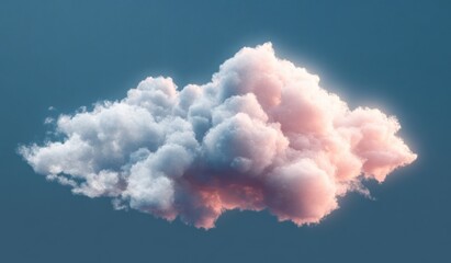 Dreamy Pastel Cloud Formation with Fog and Smoke Effects in a Clear Blue Sky