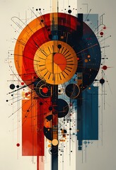 Poster - Abstract Geometric Clockwork Art Design
