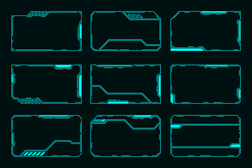 Wall Mural - technology futuristic interface frame hud technology cyberpunk design element.