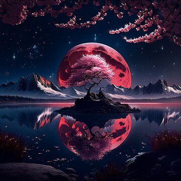 landscape with moon