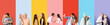 © Pixel-Shot - Set of kissing people on color background