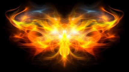 Poster - Fiery Butterfly Wings Abstract Art Design