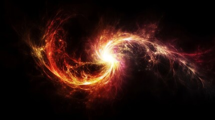 Wall Mural - Fiery Cosmic Nebula Swirl Energy Burst