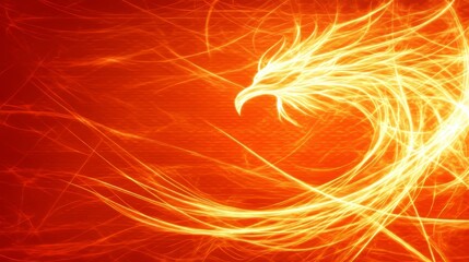 Wall Mural - Fiery Phoenix Abstract Art Design, Flaming Wings