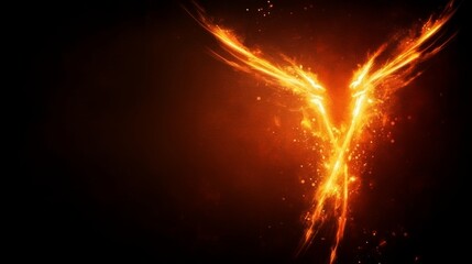 Wall Mural - Fiery Phoenix Ascending Abstract Art Design