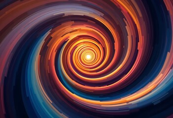 Poster - Abstract swirling concentric circles of vibrant color