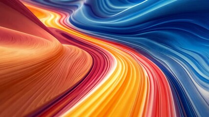 Poster - Vivid abstract waves flowing in dynamic multicolor patterns