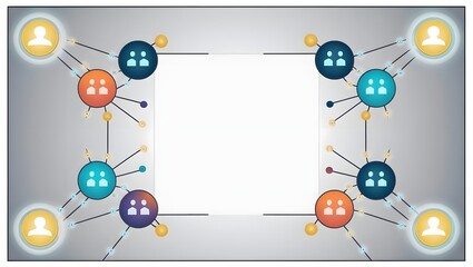 Poster - Social Network Connection with Digital Nodes and Glowing Yellow Users