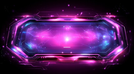 Poster - Futuristic Interface Glowing Neon Panel Display