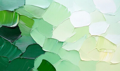 Wall Mural - abstraction of impasto painting green background. generative ai