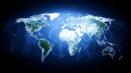 Poster - global earth map digital visualization night lights
