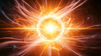 Wall Mural - glowing energy sphere, cosmic plasma burst