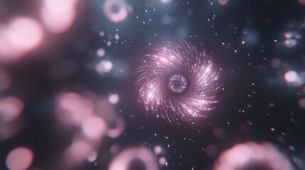 Poster - Glowing Pink Spiral Galaxy Nebula Cosmic Dust