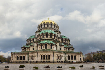 view of st. Alexander Nevsky Cathedral in Sofia, Bulgaria