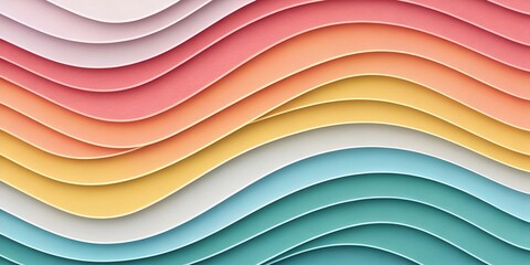 Poster - A colorful wave with a rainbow stripe