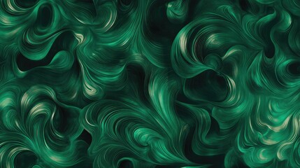 Poster - Abstract Green Swirls Background Design with Flowing Textures and Organic Shapes, Suitable for Technology, Nature, and Creative Projects