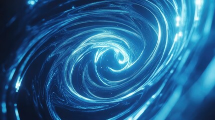 Fototapete - Spiraling Blue Light Swirl in Digital Space Illustrating Cosmic Energy and Deep Universe Concepts with Bright Flashes and Dynamic Motion for Visual Effects Projects
