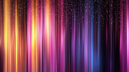 Poster - Colorful Vertical Stripes with Sparkles in Gradient Patterns, Abstract Background for Modern Designs, Bright Shades of Orange, Pink, Blue, Yellow, and Purple in Motion