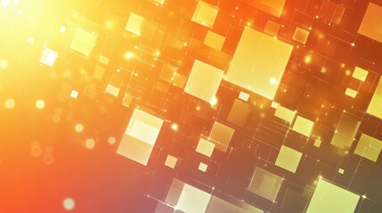 Poster - Vibrant Abstract Background with Glowing Squares and Colorful Light Effects for Use in Design, Technology, or Creative Projects