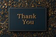 © JPminimal - Elegant Black Thank You Card with Golden Emboss Design for Gratitude Home Office Graphic Art Stylish View