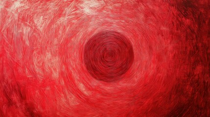 Poster - Abstract Red Swirl Artwork Featuring a Central Dark Circle, Ideal for Bold Designs and Artistic Projects Emphasizing Vibrant Colors and Emotional Impact