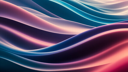 Wall Mural - A mesmerizing display of flowing, multicolored waves blending seamlessly