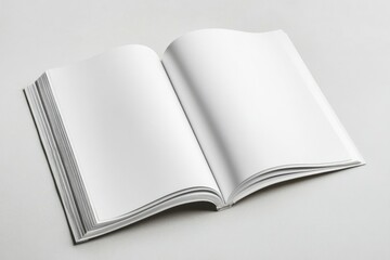 Wall Mural - Sharp Picture of Blank White Opened Magazine Mockup, Isolated, Top View