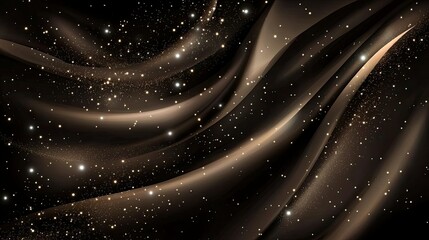 Aufkleber - A dark brown silky background with soft drapery folds, shiny and glittering, ideal for Valentine, Christmas, or premium branding