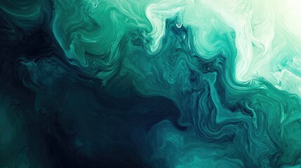 Fototapete - Abstract gradient blending teal, green, and blue shades, creating a tranquil and simple visual effect for modern designs