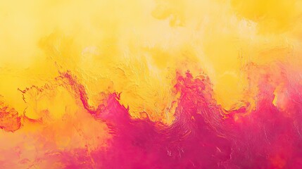 Fototapete - Dynamic explosion of vibrant yellow and pink powder clouds in an abstract motion scene, bold and energetic composition
