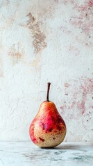 Canvas Print - Red pear still life, textured background, food photography, recipe website