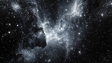 Poster - A captivating view of swirling liquid silver galaxies filled with countless stars, illuminating the vast dark expanse of the universe