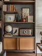 © Wavezaa - Elegant Vintage Decor with Books, Radio, and Art in Modern Interior