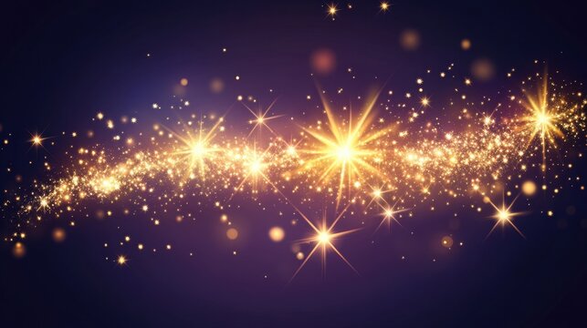 Close-up of sharp, scattered gleaming light on a dark gradient background, leaving ample space for graphic-themed text.