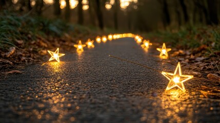 Leinwandbilder - Close-up view of scattered sharp lights, glowing brightly on a dark surface, ideal for adding graphic text overlays.