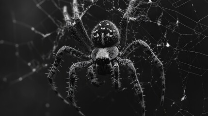 Abstract Spider in Web: A Pointillist Rendering