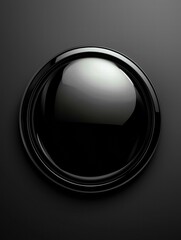 Poster - Sleek black circular design. AI.