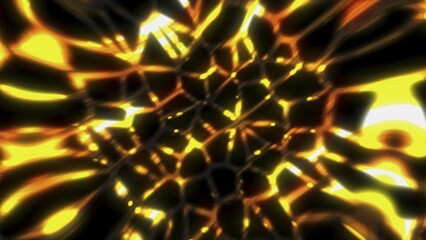 Poster - Many glow curves lines, organic grid imitation, abstract computer generated backdrop, 3D rendering